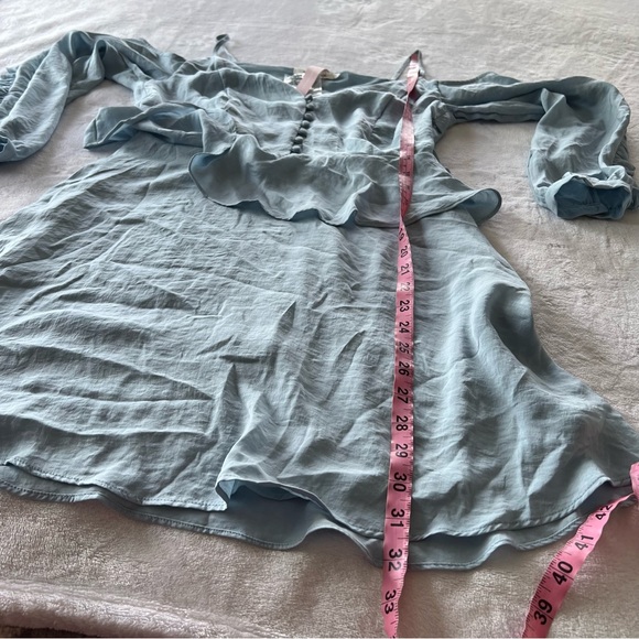 NWT Avec Les Filles Cold Shoulder Button Front Dress in Robin Eggs Blue - Picture 12 of 12